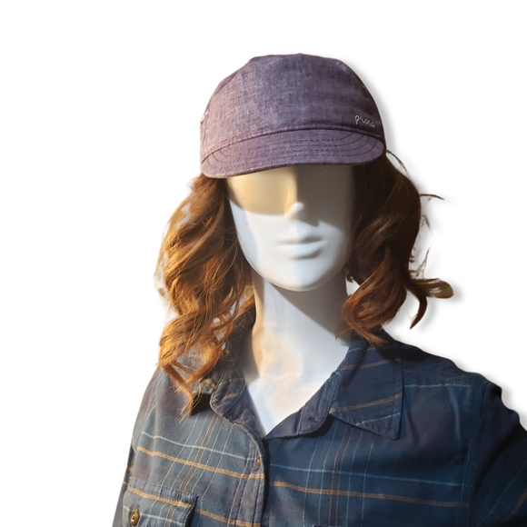 Prana Womens Size Small Hat Cadet Cap Purple Button Detail - Picture 6 of 8